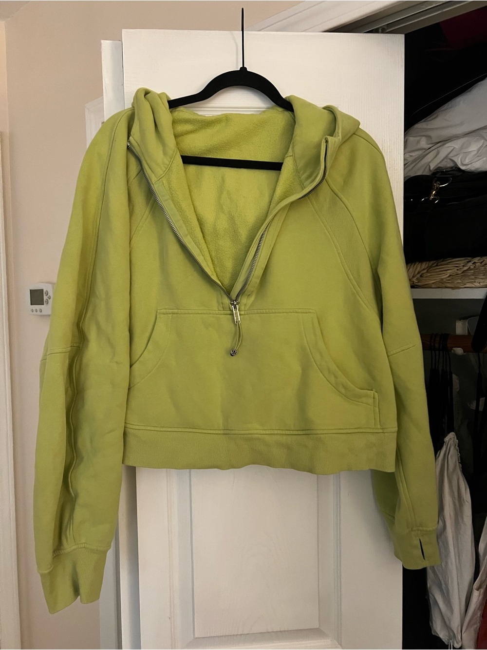 lululemon athletica Lime Green Half-Zip Hooded Sweatshirt